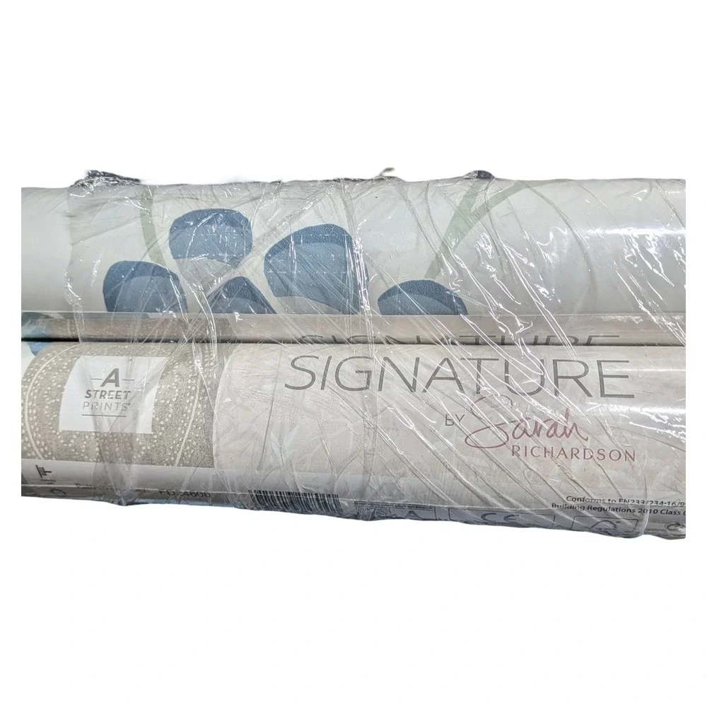 A Street Prints Signature by Sarah Richardson Wallpaper Blue Floral 2 Rolls